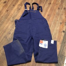 NOS VTG French 1960s Workwear OVERALLS Chore BIB Blue VULCAIN Sanfor Coton