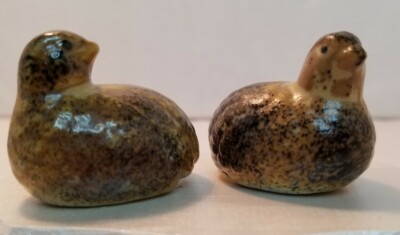 OMC Japan Miniature Quail Figurines Set Of 2 Vtg