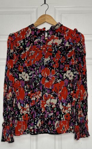 Blusa de manga larga J CREW para mujer XL con punto de lúrex foral - Imagen 2 de 6