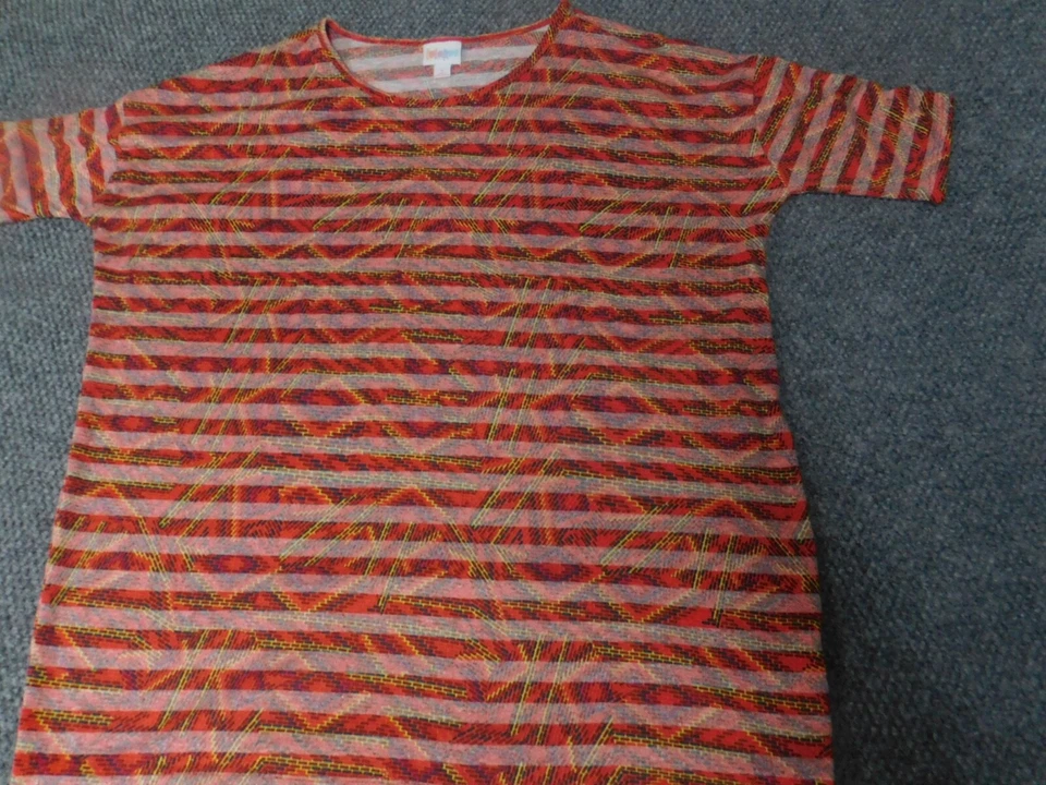 Lularoe Womens Blouse Small Red purple pullover stretch striped - Image 3 of 4