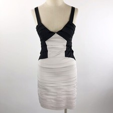 BCBGMaxazria Womens Size 2 Satin Banded Dress Cocktail Evening Canvas Black