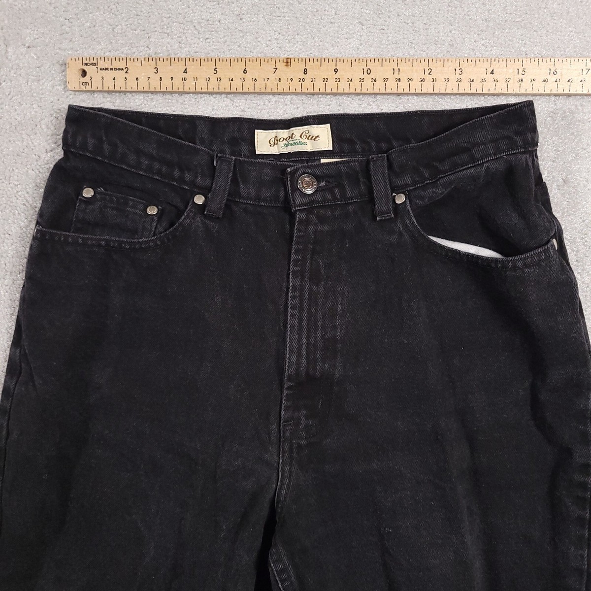 Jeans Bootcut Femme BHS - Taille 12, Longueur De Jambe 31 - Noir Délavé - Denim - Occasion Très Bon état