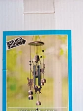 NEW 26.00" LONG ALUMINUM/WOOD/IRON BRONZE CATS WIND CHIMES BY ACCENT PLUS