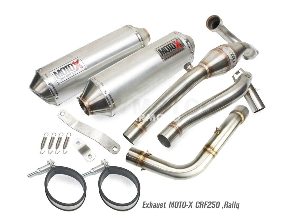 MEGA BOMBA DE ESCAPE DOBLE SISTEMA COMPLETO ACERO INOXIDABLE PARA HONDA CRF 250 M L RALLY 2013-20 Foto 2 de 4