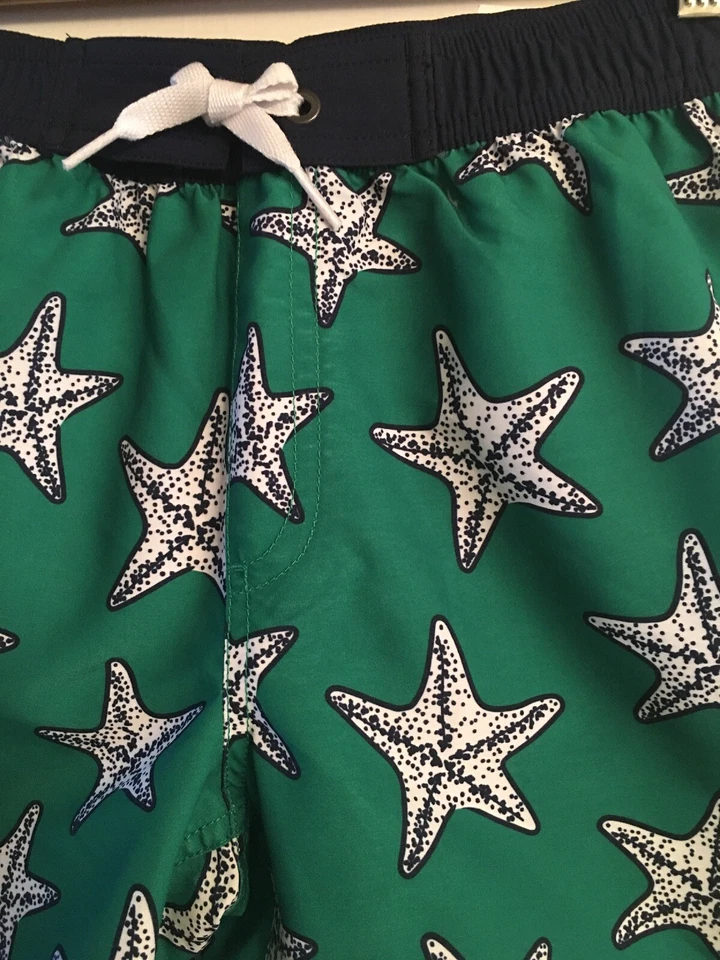 NUEVO CON ETIQUETAS HANNA DIFFERENTSON Niños Bañador Board Shorts Forrado Verde Estrella de Mar Talla 6-7 Foto 2 de 4
