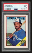 1988 TOPPS CECIL FIELDER #618 TORONTO BLUE JAYS PSA 9 MINT