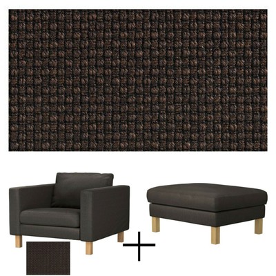 Ikea Karlstad Armchair Footstool Cover Korndal Brown Slipcover For Chair Ottoman Ebay