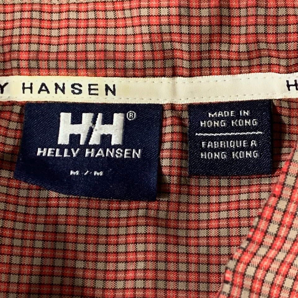 Camisa Helly Hansen Para Hombre Mediana Roja Exterior Cuadros Abotonada Exterior Manga Corta Foto 3 de 4