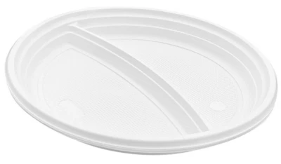 TRENDSKY 1000x 2-geteilt Wiederverwendbar Menüteller weiß Plastik Teller Plastikteller