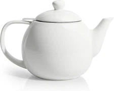 Sweese Teapots for Tea, 27 Oz Porcelain Tea Pot with Removable Stainless Steel I