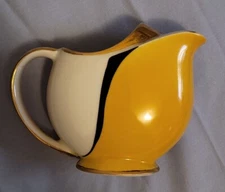 RARE Limoges Castel art deco creamer  porcelain France Yellow Gold Trim