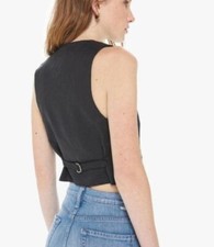 Maria Cher Women's Black Maupi Button Down Vest! Size 2