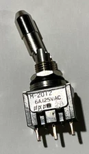 NKK M-2012 Switch Toggle Switch, Panel Mount SPDT, Solder Terminal 6A 125VAC