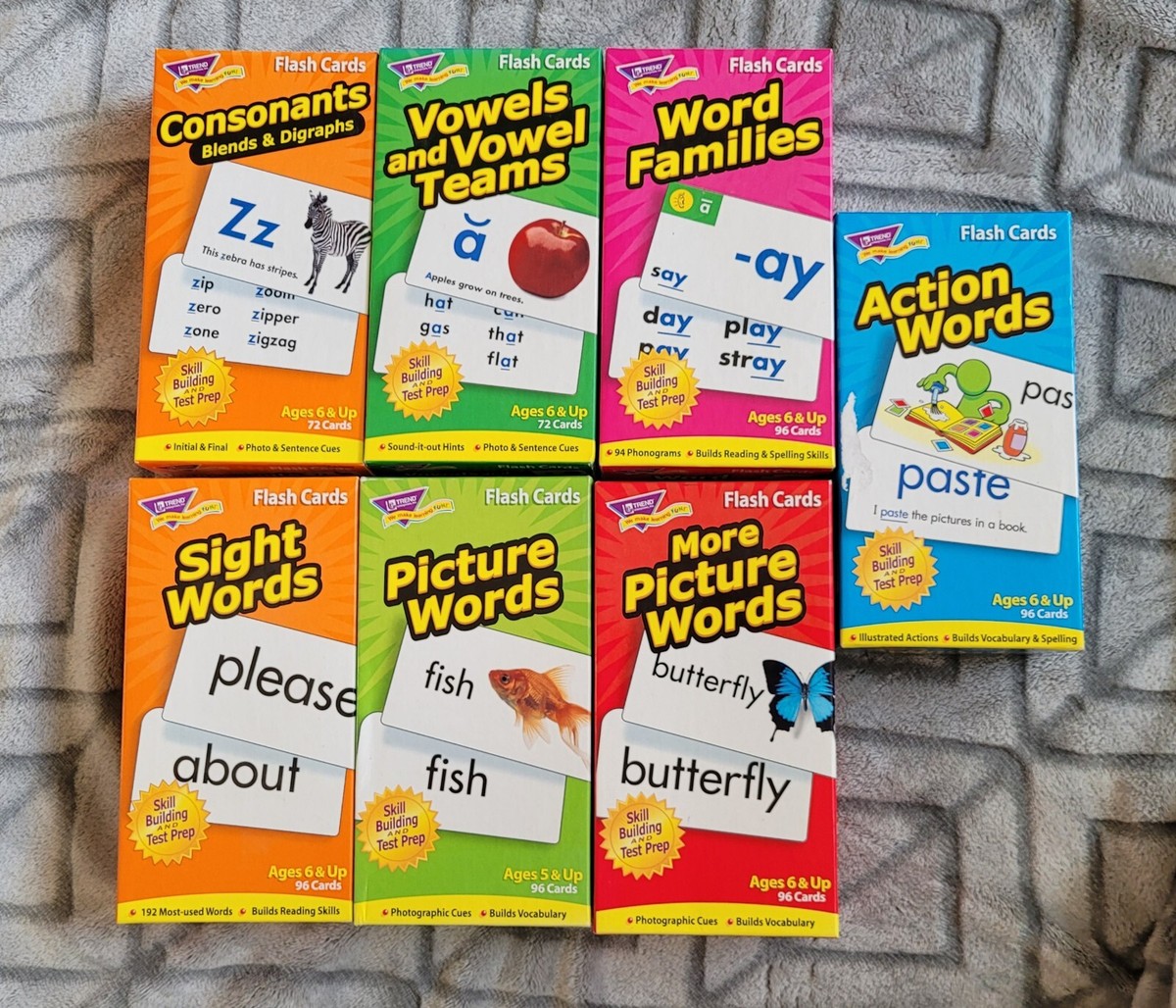 Trend Enterprises Flash Card Bundle 7 Box Set Reading/English | eBay