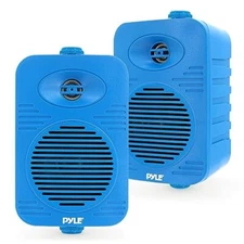 Pyle PDWRBT46 4” 300 Watt Bluetooth 2-Way Indoor/Outdoor Blue Speakers (Pair)