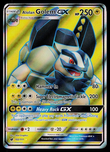 Alolan Golem GX (Full Art) 102/111 Crimson Invasion