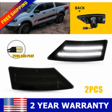 Fits Ford Ranger Smoked Lens White LED Front Fender Side Marker Lights 2019-2022