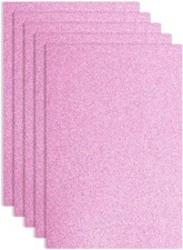 5 Pack Pink Glitter Self-Adhesive Foam Sheets 8x12 Inch for Crafts