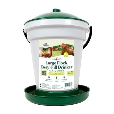 Poultry Drinker 6.25 Gallon Large Flock Easy Fill BPA Free Green Harris Farms