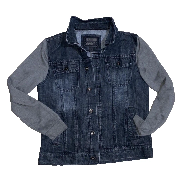 21 Hombres Chaqueta Jean Sudadera con Capucha Combo Para Hombre Mediana Extraíble Capucha Camionero Moto Chaqueta Foto 2 de 4