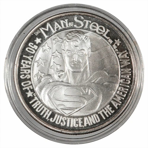 1988 Superman 50th Anniversary 1oz .999 Fine Silver Round AMC Man of Steel