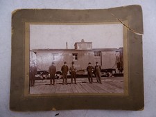 Antique Chicago Milwaukee St Paul Railroad Train Car Cabinet Photo Caboose Vtg