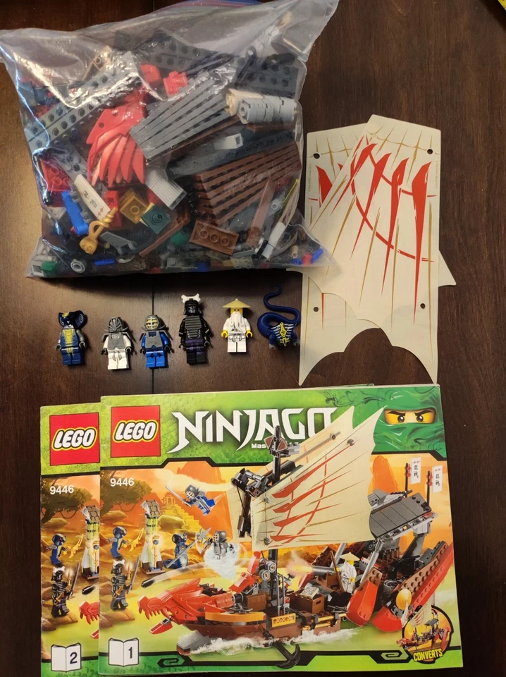 LEGO NINJAGO: Destiny's Bounty (9446) 100% Complete with Manuals and minifigs - Image 2 of 3
