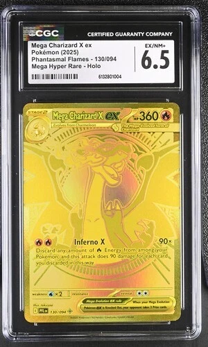 Mega Charizard X ex 130/094 Me02: Phantasmal Flames Holo CGC 6.5