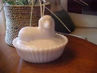 Vintage ~ Westmoreland ~ Milk Glass ~ DOG On Bed/Nest Covered/Lidded Dish
