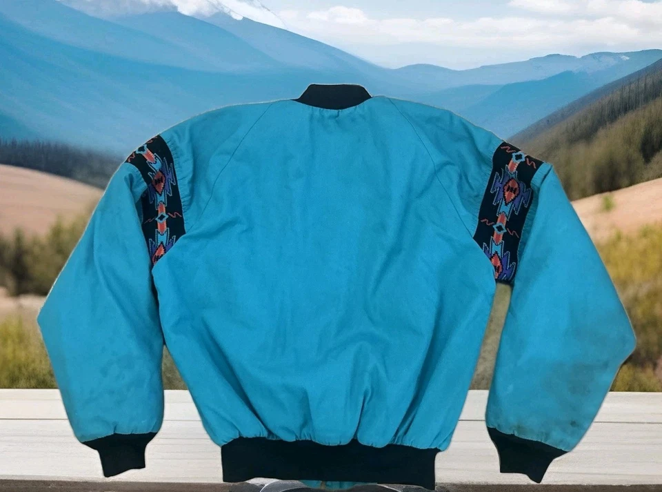 Chaqueta de Colección Saddlebrook Azteca Lona Tareas Turquesa Suroeste Mediana  Foto 2 de 4