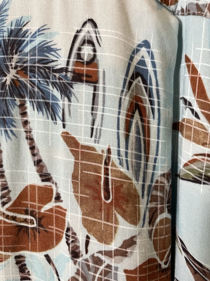 CAMPIA Easy Care Men’s 3XL Short Sleeve Hawaiian Collar Cotton Rayon Shirt - Image 3 of 4