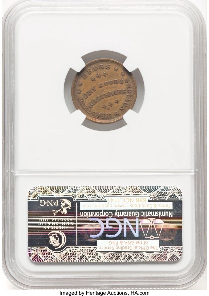 (1861-65) CIVIL WAR F-450/471 a UNITED WE STAND TOKEN MS 62 BN - image 2 of 2