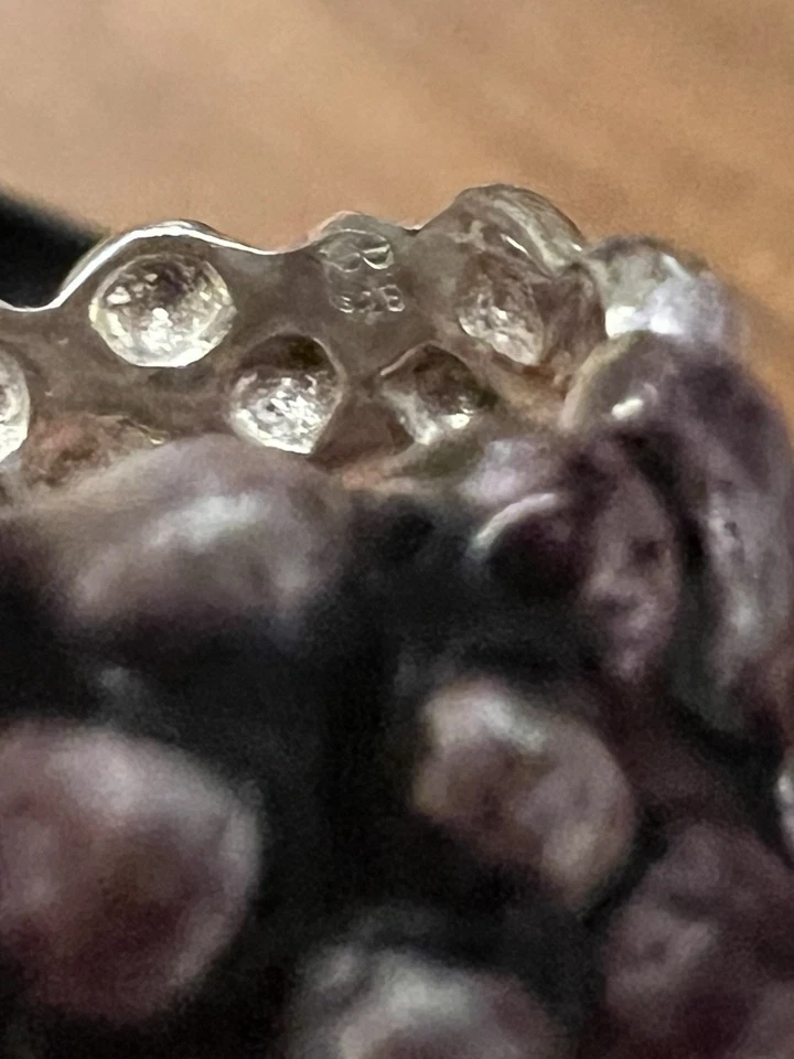 @ Ehinger Schwarz @ Trauben Ring Lila 17mm Brilli - 925 Silber - NP 730€ - Bild 3 von 4