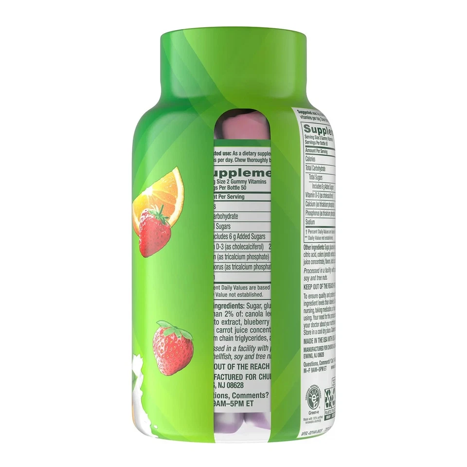 Vitafusion Calcio + D3 Gomitas 200 Ct - Apoyo para la salud ósea e inmune Foto 2 de 4