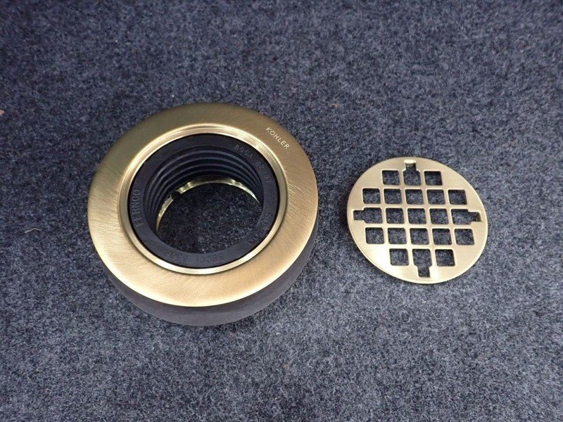 KOHLER 9132-2MB Round Shower Drain For Use With Plastic Pipe, Moderne Brass