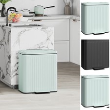 2 x 20L Kitchen Double Bin for Recycling and Waste with Soft-Close Lid