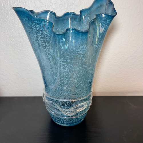 LG VTG Ruffel Jackin Pulpit Design MURANO ART GLASS VASE Hand Blown