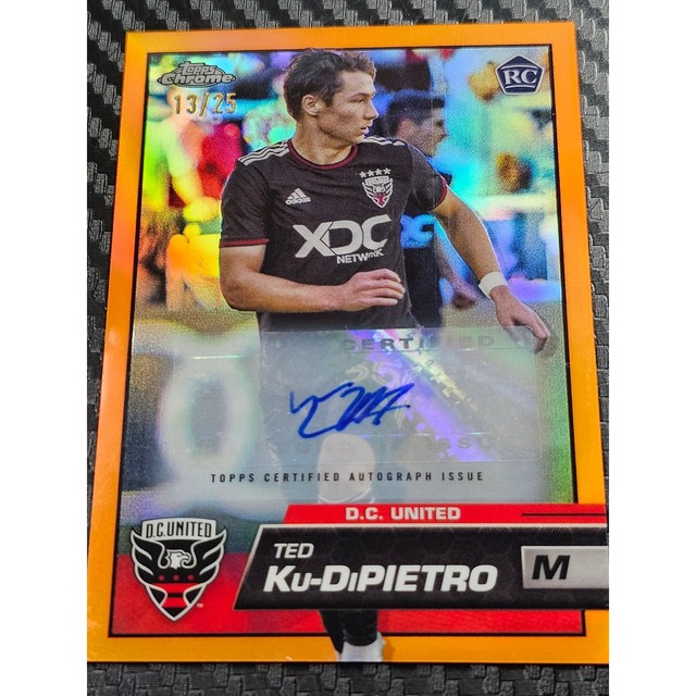 2023 Topps Chrome MLS 163 Ted Ku-DiPietro Autograph RC ORANGE Refractor 13/25