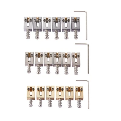 KAISH Brass Guitar Roller Bridge Saddles Tremolo Bridge Roller Saddles fits Strat/Tele