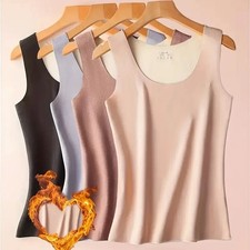 Women Thermal Vest Double-side Brush Thickened Soft Warm High Stretch Underwear