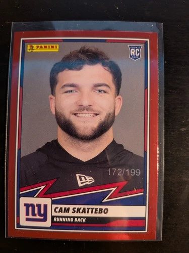 2025 Panini NFL Sticker & Card Collection Football Red Foil Cam Skattebo #97