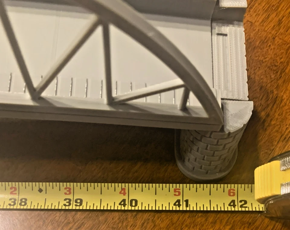 Puente de arco de armadura modular escala HO - Modelo de ferrocarril ajustable 1:87 42 pulgadas + muelles Foto 4 de 4