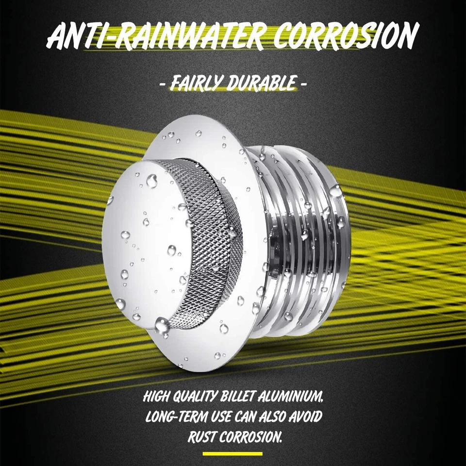 Pop-up Tank Gas Cap Chrome/Silver Vented Flush Mount Fuel Filler Cap for Harley Foto 3 de 4