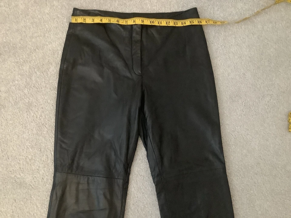 BRANDON THOMAS Pantalones de Cuero para Mujer 100% Niño Cuero Negro Talla 8 (32/30) Foto 4 de 4