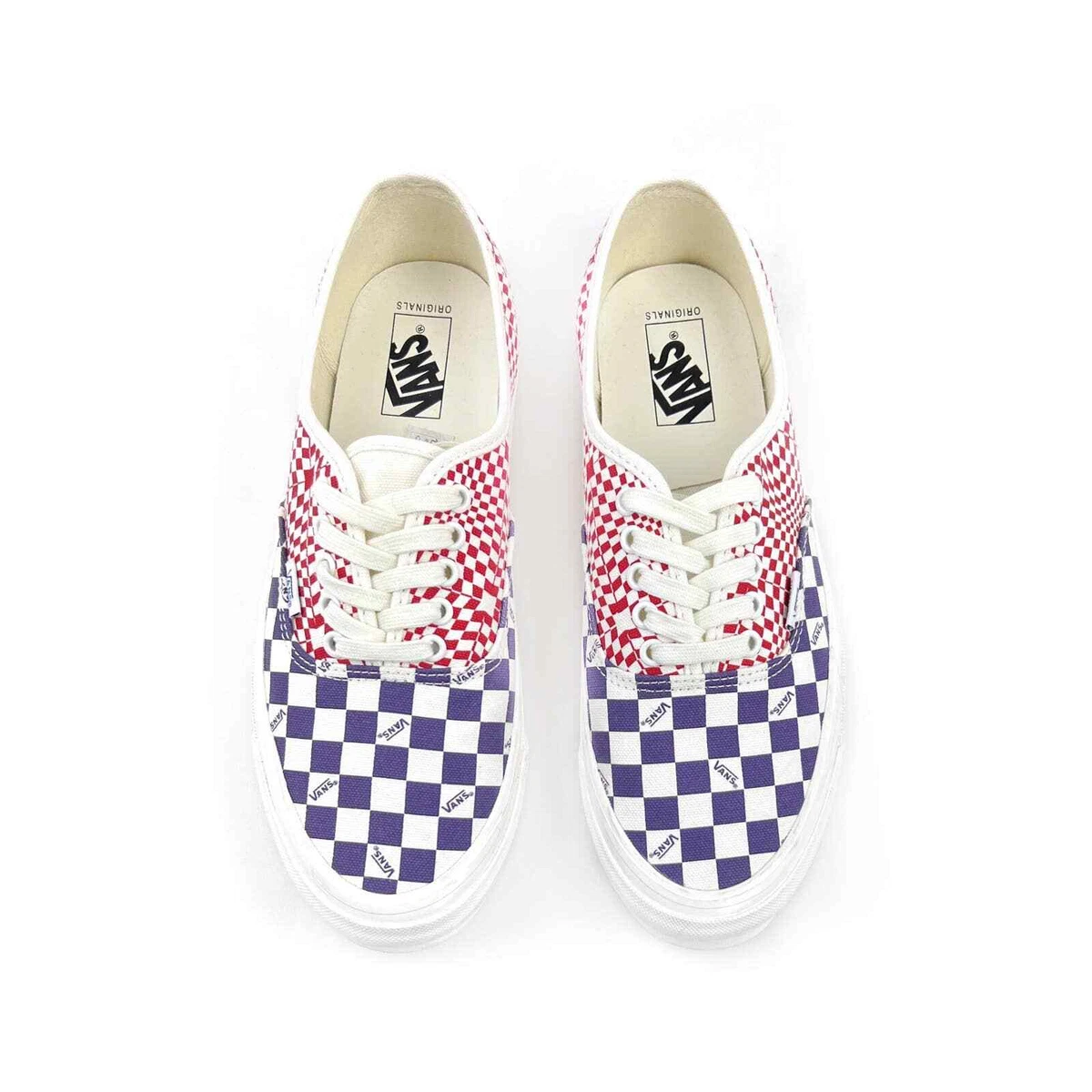 Vans Vault OG Authentic LX Logo Check Violet Indigo Racing Red M10.5