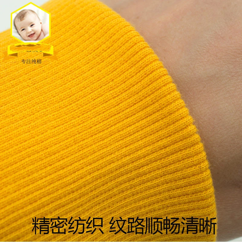 Suéter 100 % algodón tejido elástico largo Johns pierna brazos puño acanalado ribete tela acanalada Foto 4 de 4