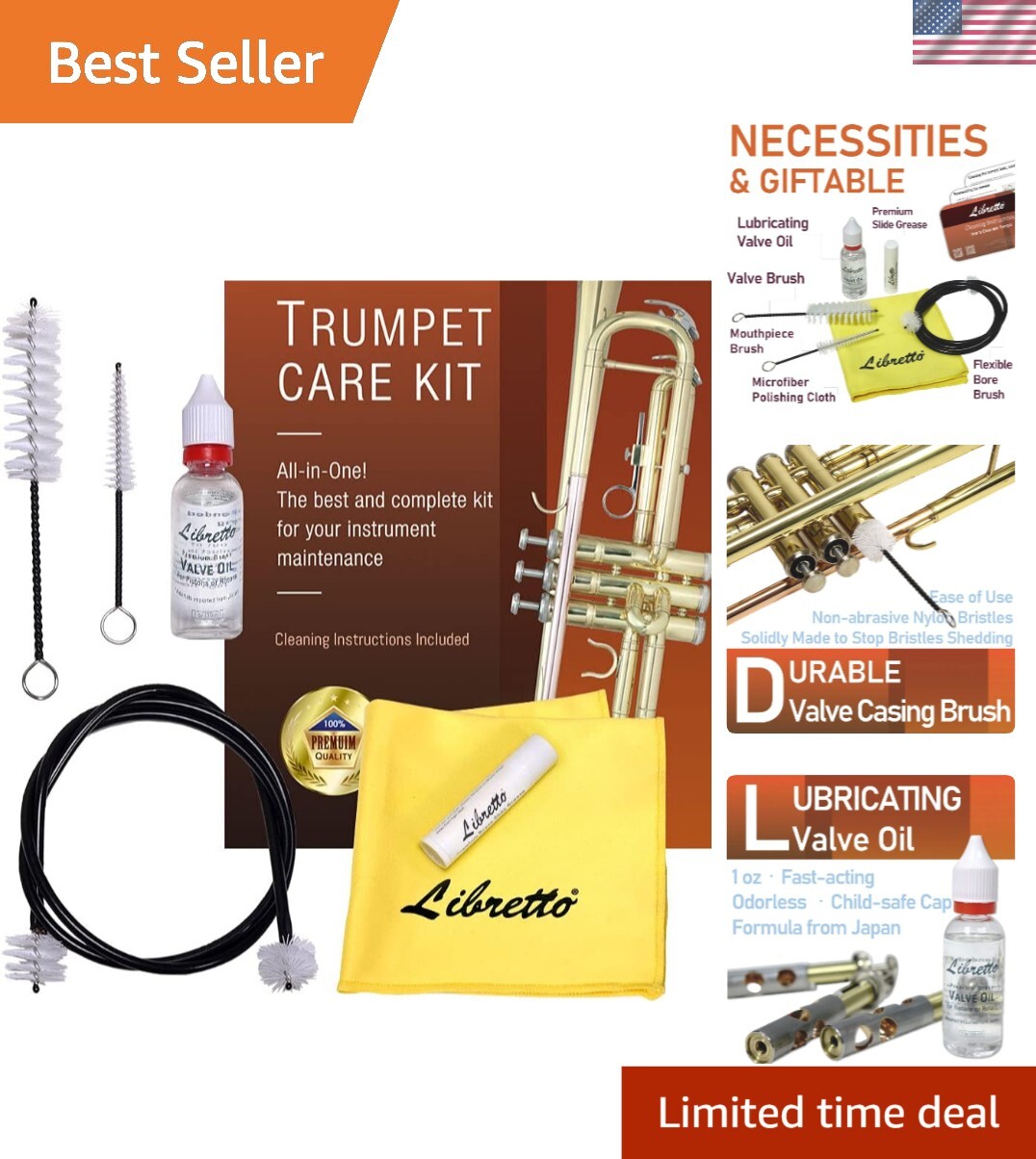 Complete Trumpet & Cornet Maintenance Kit with Handy Case for Music Enthusiasts