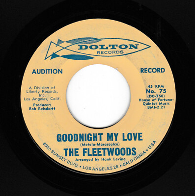 60´s Teen Pop Ballade - THE FLEETWOODS - Goodnight My Love