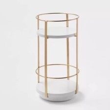 10" x 5.7" Round Metal Countertop Turntable : Bathroom Organizer Tray, Iron