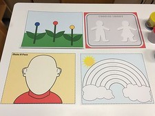 Playdoh Activity Mats - 1-4 Mats for Learning Center - Laminated Mats - Pre K